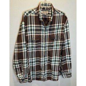 Duluth Trading Co Crosscut Flannel Shirt Plaid‎ Long Sleeve Button Down Mens XL
